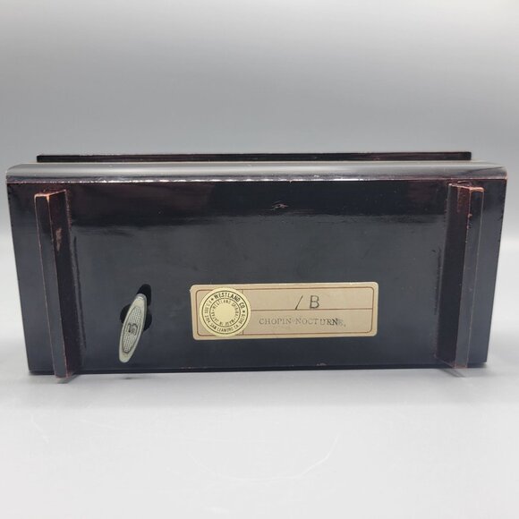 Vtg Lacquered Westland Music Jewelry Box Swan Floral Red Velvet Chopin Nocturne - Picture 5 of 16